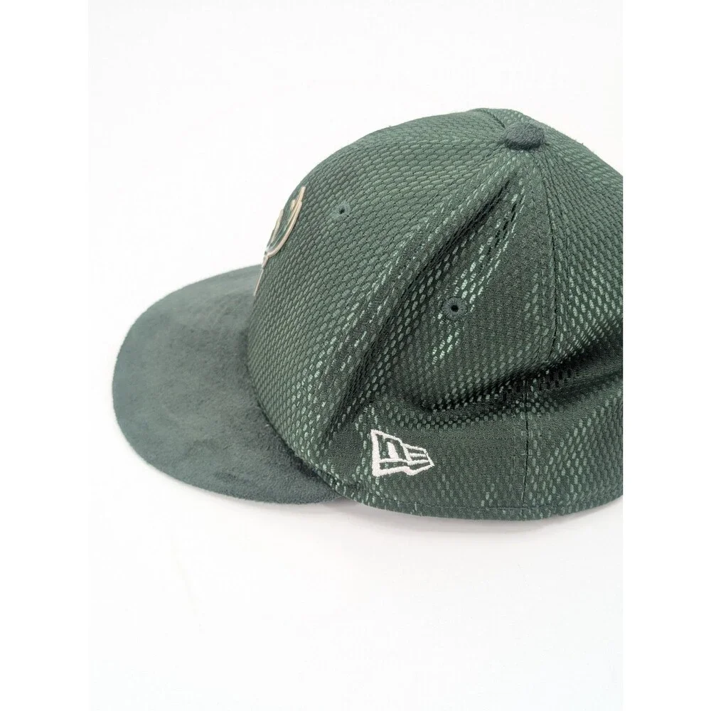 New Era Milwaukee Bucks NBA Green Suede Feel Snapback Hat One Size Fits All